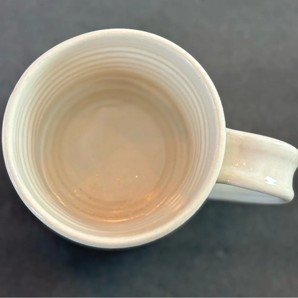 mAgNoLia Ivory Coffee Mug Cup Joanna Gaines Hand Made 3D Pottery Black Oak Art - Picture 7 of 9